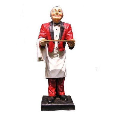 Butler Diner old Man Figur Statue Skulptur Deko Butler Tablett