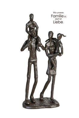 Skulptur FAMILY H22cm Eisen brüniert Familie Kind Kinder Figur Geschenk