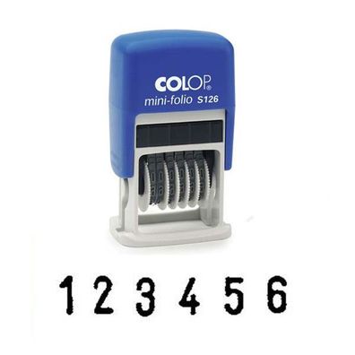 COLOP Nummernstempel Printer Mini Folio S 126 / Druck 19 x 4 mm Ziffernstempel