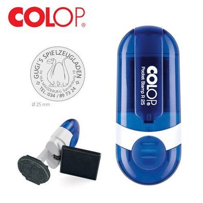 COLOP Pocket Stamp R 25 rund Taschenstempel mit individueller Textplatte/ Logo