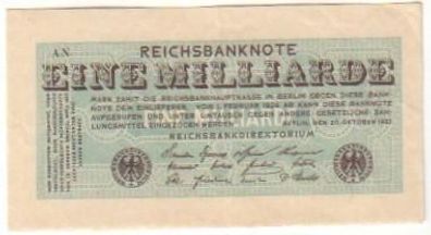 seltene Banknote 1 Milliarde 20.10.1923 Rosenberg 119