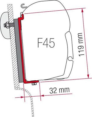 Montage Adapter für Fiamma Markise F45 S auf Westfalia Hochdächer NEU