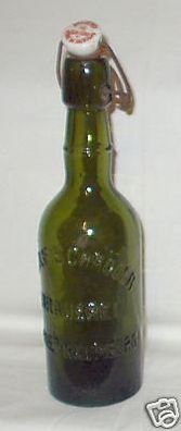 Glasflasche Bierflasche Henne bei Naumburg um 1920