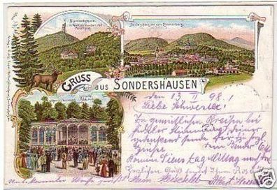 21910 Ak Lithographie Gruss aus Sondershausen 1898