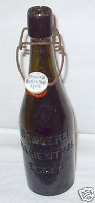 Glasflasche Bierflasche Brauerei Egeln um 1920