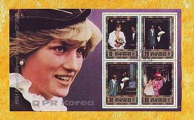 Lady Diana, (großer ca.18x11, wunderschöner Kleinbogen)