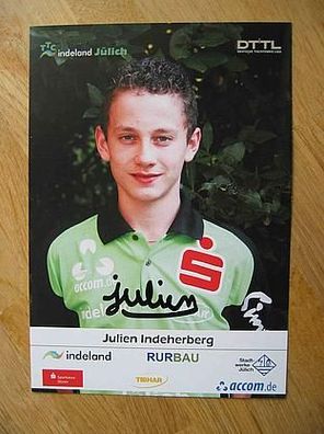 Tischtennis Bundesliga TTC Jülich Julien Indeherberg - handsigniertes Autogramm!!!