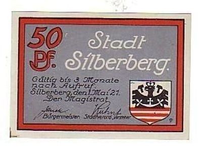Banknote 50 Pfennig Notgeld Stadt Silberberg 1921