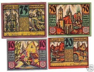 4 Banknoten Notgeld Stadt Erfurt 1920