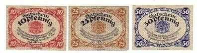 3 Banknoten Notgeld Bezirksverband Glauchau 1919