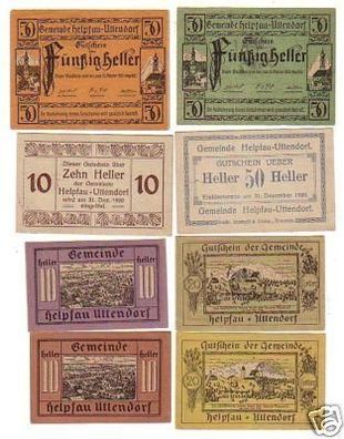 8 Banknoten Notgeld Gemeinde Helpfau Uttendorf 1920