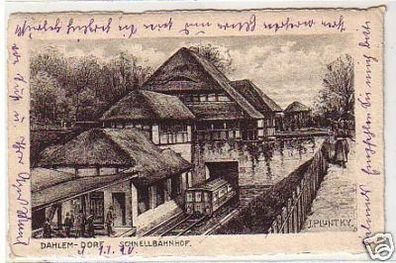 20637 Ak Dahlem Dorf bei Berlin Schnellbahnhof 1920