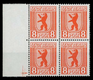 SBZ BERL. Brandenb. Nr 3Aux postfrisch Viererblock SRA X80F466