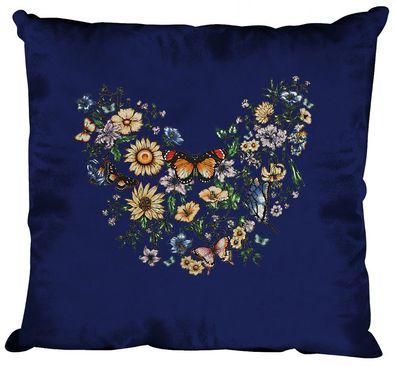 Deko- Kissen mit Print - Schmetterling - K09840 Royal