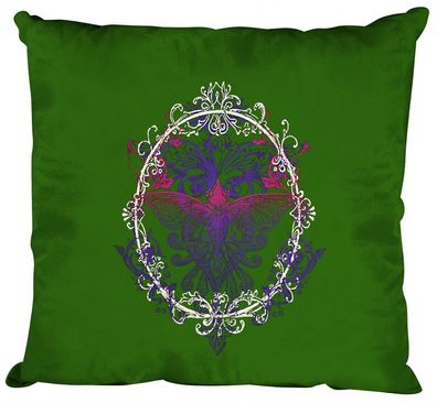 Deko- Kissen mit Print - Schmetterling - K09582 grün