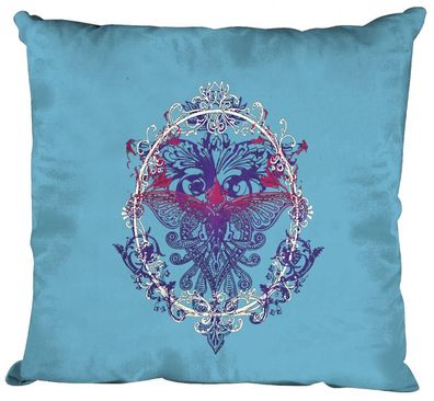 Deko- Kissen mit Print - Schmetterling - K09582 hellblau