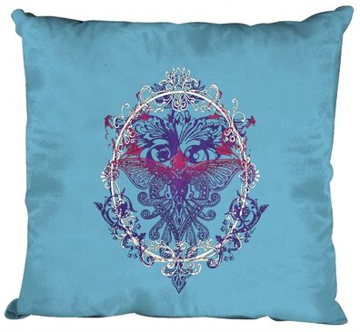 Deko- Kissen mit Print - Schmetterling - K09582 hellblau