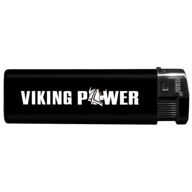 Einwegfeuerzeug mit Motiv - Trucker - Viking Power - 01144 versch. Farben schwarz