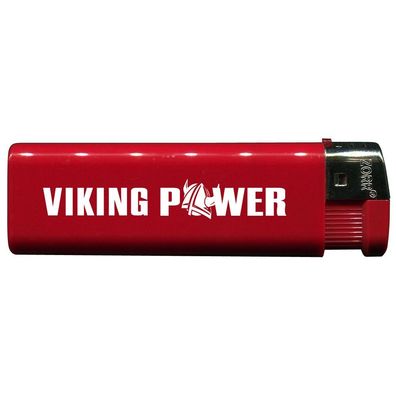 Einwegfeuerzeug mit Motiv - Trucker - Viking Power - 01144 versch. Farben rot