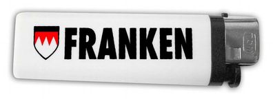 Franken Einwegfeuerzeug - Franken Emblem Wappen - 01075 - weiß