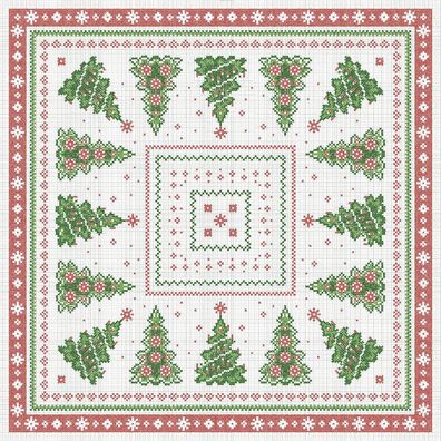 3er Set Tissue Tischdecken Motiv Tannenbaum Weihnachten - 29651 Gr. ca. 80cm x 80m