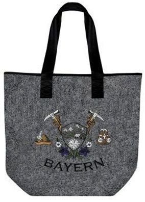 Filztasche mit Einstickung - BAYERN Rucksack Enzian - 26008 - Tasche Shopper Bag UmhÃ