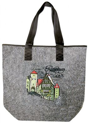 Filztasche mit Einstickung - Rothenburg - 26172 - Shopper Umhängetasche Bag