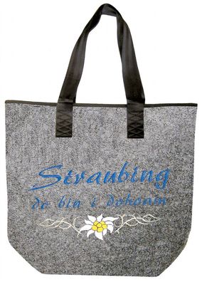Filztasche mit Einstickung - Straubing - 26157 - Umhängetasche Shopper Bag