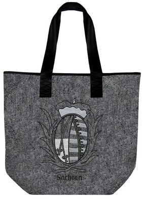 Filztasche mit Einstickung - WAPPEN Sachsen - 26088 - Shopper Bag Umhängetasche