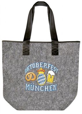 Filztasche mit Stickmotiv - Oktoberfest München - 26255 - Umhängetasche Shopper Bag