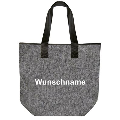 Filztasche mit Stickmotiv - Wunschname Name Initalien - Tasche Shopper Bag Umhängeta