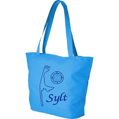 Lifestyle-Tasche mit Einstickung Insel Sylt Maritim 15506 hellblau designed bye Ticia