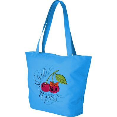 Lifestyle-Tasche mit Einstickung Obst Kirschen 08962 hellblau designed bye Ticiana Mo