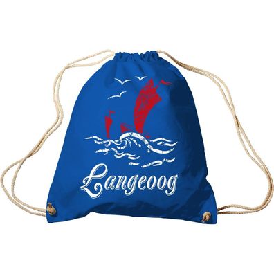 Sporttasche mit Aufdruck - Langeoog - 65031- Trend-Bag Turnbeutel Rucksack