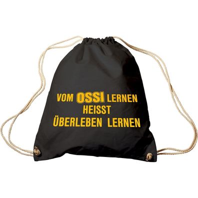 Sporttasche mit Aufdruck - Vom Ossi lernen heisst überleben lernen - 65078 schwarz -