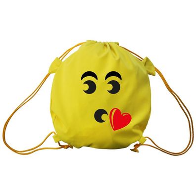 Trend-Bag mit Aufdruck - Smilie Kiss - 65210 - Turnbeutel Sporttasche Rucksack