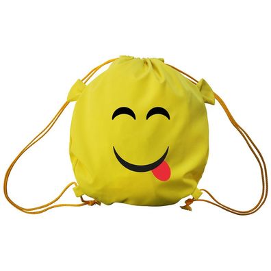 Trend-Bag mit Aufdruck - Emoji Smilie - 65201 - Turnbeutel Sporttasche Rucksack