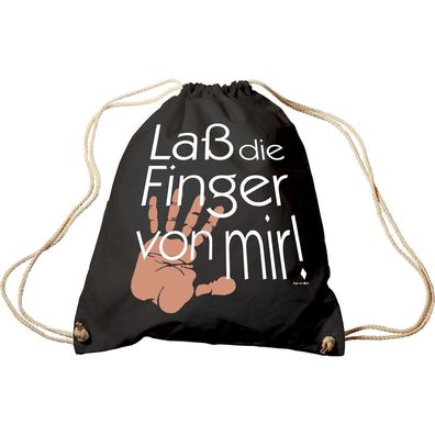 Trend-Bag mit Aufdruck - Laß die Finger von mir - 65002 - Turnbeutel Sporttasche Ru