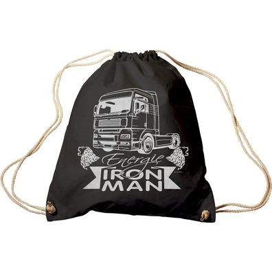 Trend-Bag mit Aufdruck - LKW Trucker Iron Man Energie - 65122 - Turnbeutel Sporttasch