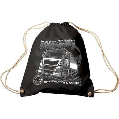 Trend-Bag mit Aufdruck - LKW Trucker ManPower Hard Work Performance - 65124 - Turnbeu