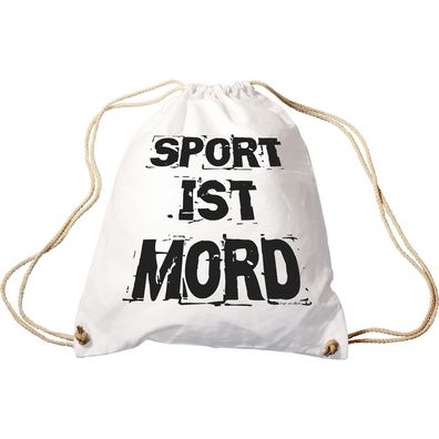 Trend-Bag mit Aufdruck - Sport ist Mord - 65005 - Turnbeutel Sporttasche Rucksack