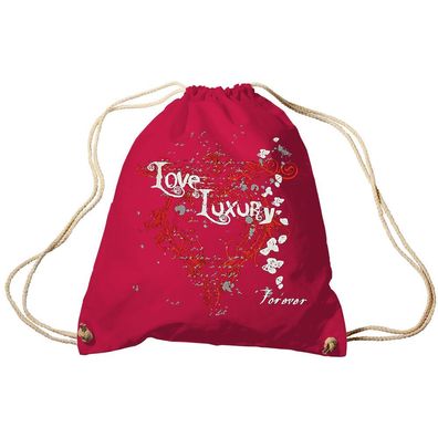 Trend-Bag Turnbeutel Sporttasche Rucksack mit Print - Love Luxury - TB10835 rot