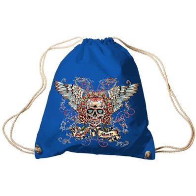 Trend-Bag Turnbeutel Sporttasche Rucksack mit Print - Santa Muerte - TB65310 Royal