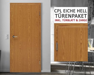 kuporta CPL Zimmertüren Innentüren Eiche hell | wählbar 3-11 Türen + Zargen NEU