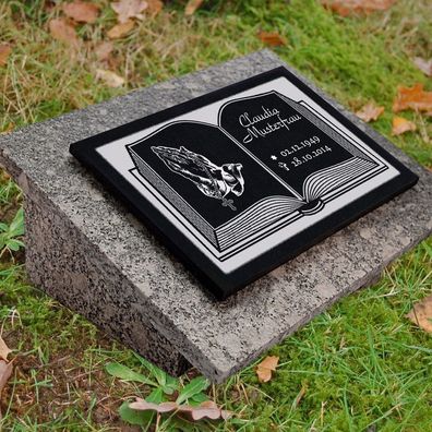 Granit Grabstein Grabplatte Grabmal Gedenkstein - inkl. Gravur - 60x40 cm - gg4s