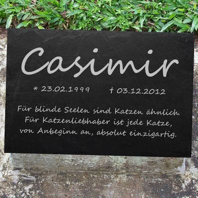 Katzengedicht IHR TEXT Katze-001 Tierurne Tiergrabstein Tiergedenkstein 40x25 cm