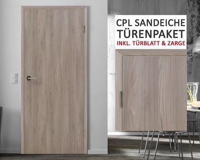 kuporta CPL Zimmertüren Innentüren Tür Sandeiche | wählbar 3-11 Türen + Zargen