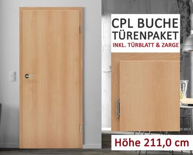 kuporta CPL Zimmertüren Innentüren Buche | 3-11 Türen + Zargen Höhe 211,0 cm