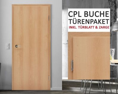 kuporta CPL Zimmertüren Innentüren Rotbuche | wählbar 3-11 Türen + Zargen Paket