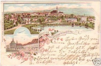 23541 Ak Lithographie Gruß aus Dippoldiswalde 1899